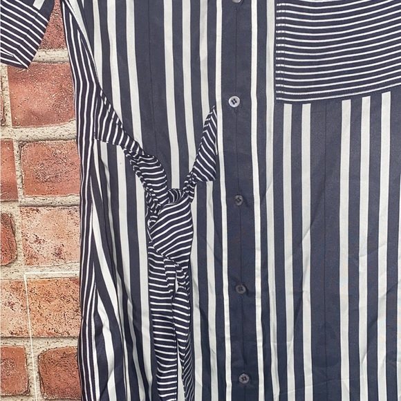 Whistles plain weave, sash, stripes, short sleeves, unlined dress. - Picture 7 of 11